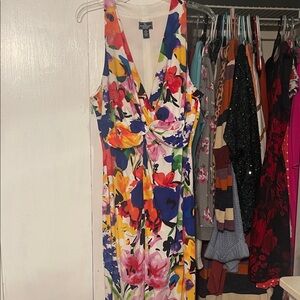 White House Black Market Multicolor Floral Midi Dress